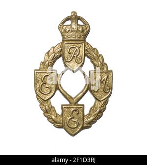 Un badge del Royal Electrical and Mechanical Engineers c. 1942-1947. Foto Stock