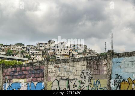 Quartiere povero, Guayaquil, Ecuador Foto Stock