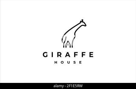 immagine vettoriale dell'icona del logo giraffe Home Foto Stock