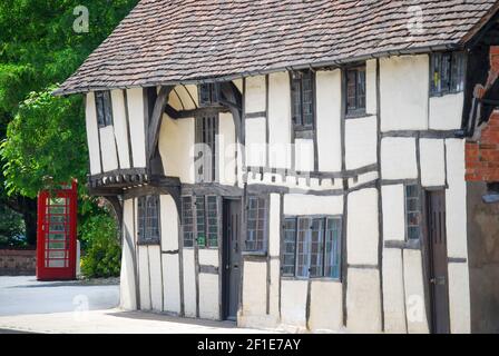 Edificio con travi di legno, Sheep Street, Stratford-upon-Avon, Warwickshire, Inghilterra, Regno Unito Foto Stock