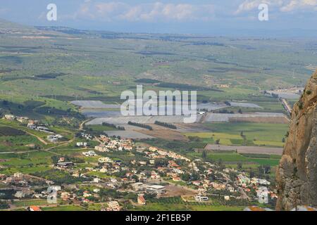 Israele, Bassa Galilea, Arbel montagna, si affaccia sul mare di Galilea, Foto Stock