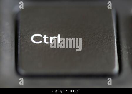 Tasto Ctrl sulla tastiera di un computer portatile Foto Stock