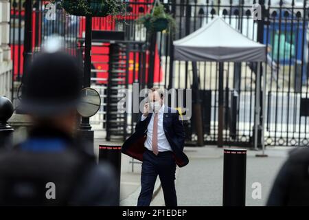 Londra, Inghilterra, Regno Unito. 8 Marzo 2021. Il Segretario di Stato per la Salute e l'assistenza sociale MATT HANCOCK è visto a Downing Street. Credit: Tayfun Salci/ZUMA Wire/Alamy Live News Foto Stock