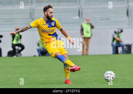 Francesco Zampano giocatore di Frosinone, durante la prima partita del campionato italiano di calcio Serie B tra Frosinone - Empoli risultato finale 0-2 Foto Stock