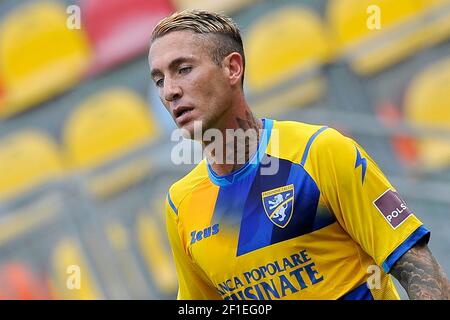 Matteo Ardemagni giocatore di Frosinone, nel corso della prima partita del campionato italiano di calcio Serie B tra Frosinone - Empoli risultato finale 0-2, Foto Stock