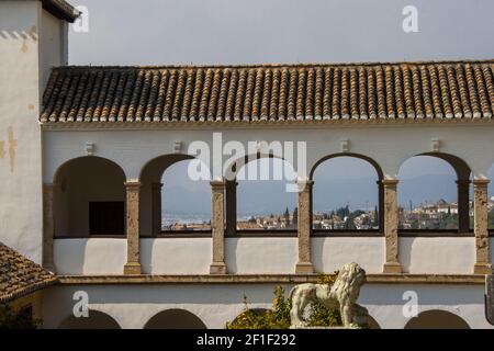 Arches of the Generalife in Spain, part of the Alhambra Stock Photo