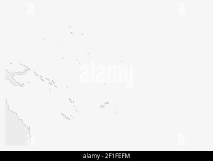 Mappa Tuvalu evidenziata in colori bandiera Tuvalu, mappa grigia con paesi vicini. Illustrazione Vettoriale