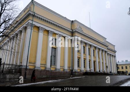 La Biblioteca Nazionale di Finlandia conserva il patrimonio culturale finlandese a Helsinki, in Finlandia. La biblioteca fa parte dell'Università di Helsinki fino al 2006 Foto Stock