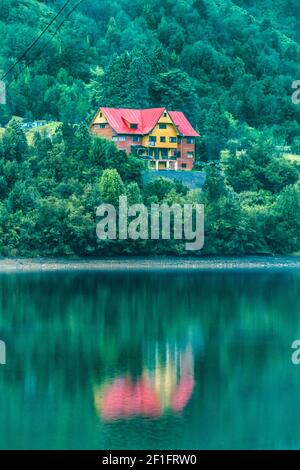 Lakefront Hotel, Puyuhuapi, Cile Foto Stock