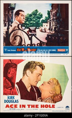 Biglietto della hall per Dial M per Murder 1954 e Ace in the Hole, Kirk Douglas. 1951. Foto Stock