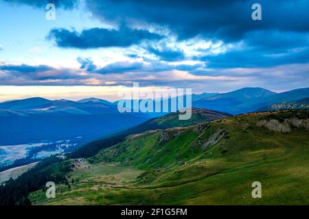 Paesaggio in montagna, Transalpina, Romania Foto Stock