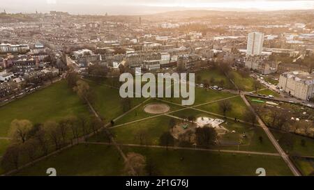 Una vista aerea sui collegamenti Leith di Edimburgo. Credito: Euan Cherry Foto Stock