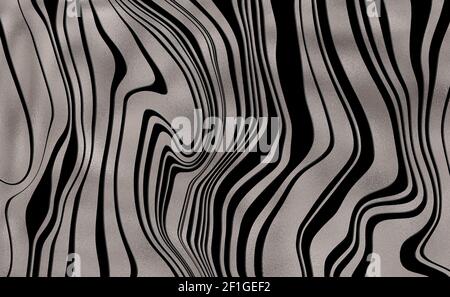 Zebra strisce astratte, ondulato con colorato oro nero bellissimo modello. Safari, zoo di fauna selvatica sfondo naturale. Disegno animale africano. Sfondo orizzontale. Illustrazione Foto Stock