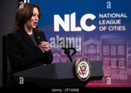 Washington, Stati Uniti d'America. 8 marzo 2021. Credit: Michael Reynolds/Pool via CNP | Usage worldwide Credit: dpa/Alamy Live News Foto Stock