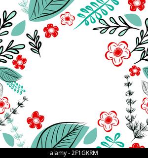 Cornice floreale. Ciao estate. Illustrazione vettoriale Illustrazione Vettoriale
