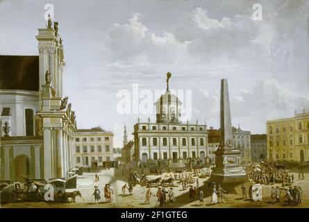 Karl Christian Wilhelm Baron - Der Alte Markt a Potsdam Mit Blick auf das Rathaus 1772 Foto Stock