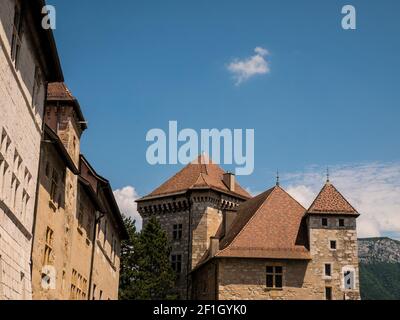 Vista sul castello di Annecy, Francia Foto Stock