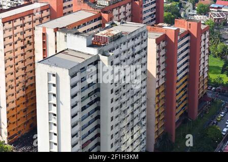 Alloggi a basso reddito, Kuala Lumpur, Malesia Foto Stock