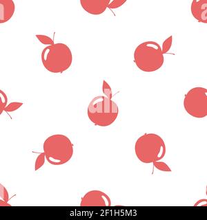 Modello vettoriale senza cuciture con mele Foto Stock
