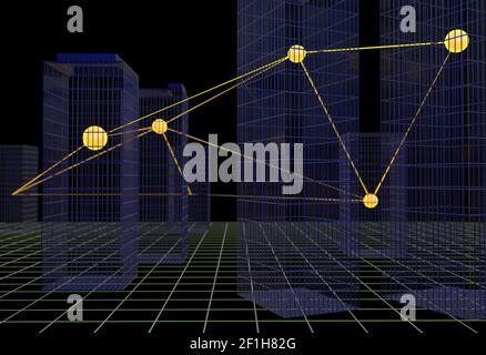 Corporate Business Connection Link building concept 3d illustrazione Foto Stock