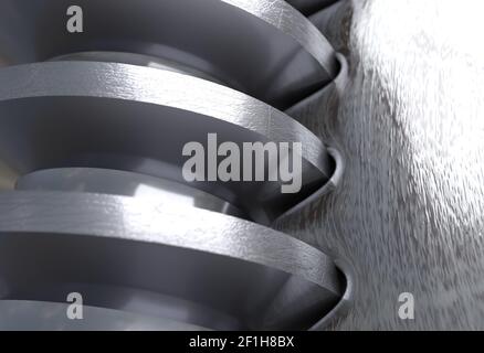 Trasmissione a vite coppia di ingranaggi. 3d illustrazione Foto Stock