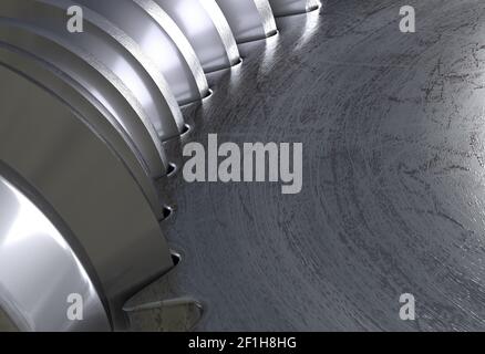 Trasmissione a vite coppia di ingranaggi. 3d illustrazione Foto Stock