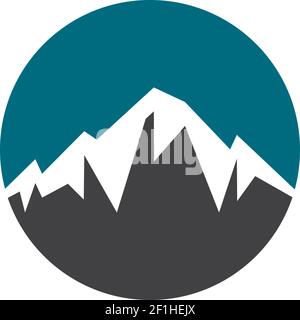 Modello di logo Mountain icona vettore disegno illustrazione Illustrazione Vettoriale