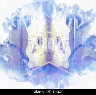 Parete, Abstract sfondo blu con effetto acquerello Foto Stock