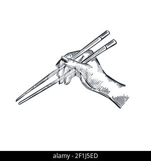 Dima per bacchette in legno con lavorazione a mano immagine vettoriale isolata su sfondo bianco Illustrazione Vettoriale