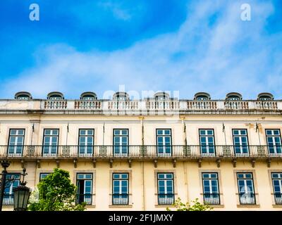 Palazzo, Praca do Comercio nel centro di Lisbona Foto Stock