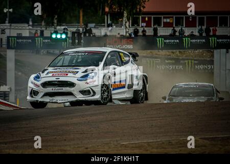 Projekt e, NEUBAUER Hermann, Ford Fiesta, azione durante lo Swecom World RX di Svezia, 1° round del FIA World Rallycross Championship 2020, FIA WRX, dal 21 al 23 agosto 2020 sulla Holjes Motorstadion, a Holjes, Svezia - Foto Paulo Maria / DPPI Foto Stock