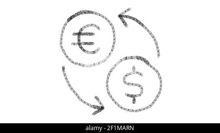 Icona cambia valute con stile di disegno su lavagna, riprese animate ideali per la composizione e le animazioni Foto Stock