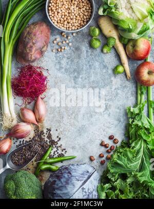 Angolo di alta vista di verdure Foto Stock