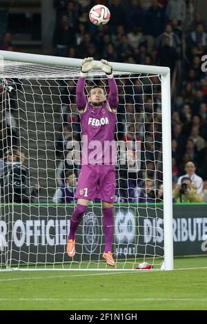 Danijel Subasic (COME Monaco) durante il campionato francese L1 tra Paris Saint-Germain (PSG) e COME Monaco il 5 ottobre 2014 al Parc des Princes di Parigi - Foto Stephane Allaman / DPPI Foto Stock