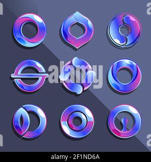 Immagine vettoriale del set di logo Gradient o. Illustrazione Vettoriale