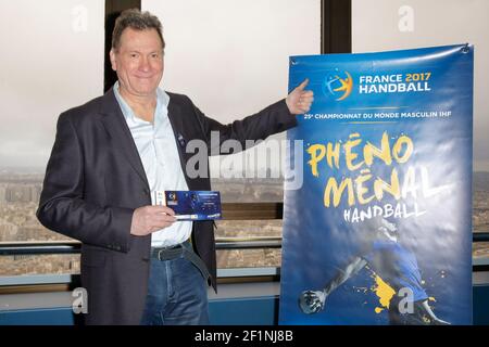 Olivier Krumholz alla conferenza stampa del prossimo Handball Mondial 2017 organizzato in Francia, il 5 gennaio 2016 al Tour Montparnasse di Parigi, Francia - Foto Stephane Allaman / DPPI Foto Stock