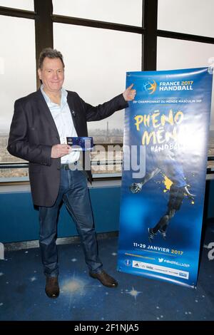 Olivier Krumholz alla conferenza stampa del prossimo Handball Mondial 2017 organizzato in Francia, il 5 gennaio 2016 al Tour Montparnasse di Parigi, Francia - Foto Stephane Allaman / DPPI Foto Stock