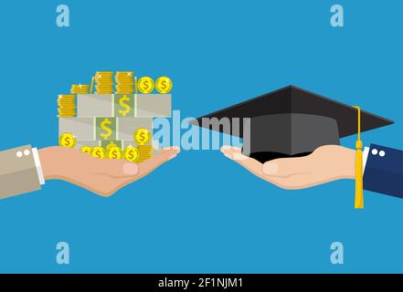 Concetto di educazione al denaro. Illustrazione Vettoriale