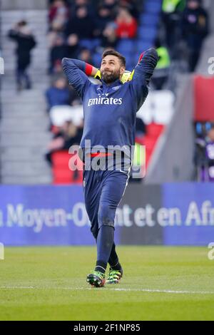 Salvatore Sirigu (psg) durante la partita di calcio del Campionato Francese Ligue 1 tra Paris Saint Germain FC e Montpellier HSC il 3 marzo 2016 allo stadio Parc des Princes di Parigi, Francia - Foto Stephane Allaman / DPPI Foto Stock