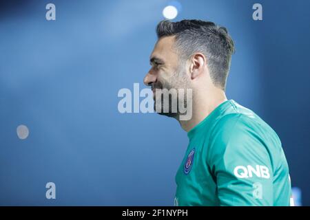 Salvatore Sirigu (psg) durante la partita di calcio del Campionato Francese Ligue 1 tra Parigi Saint Germain e l'FC Nantes il 14 maggio 2016 allo stadio Parc des Princes di Parigi, Francia - Foto Stephane Allaman / DPPI Foto Stock