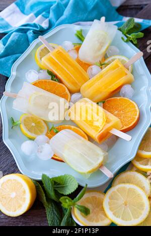 In casa popsicles Foto Stock
