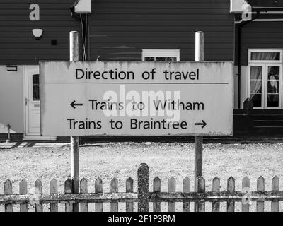 Stazione ferroviaria di Cessing, vicino a Braintree, Essex Inghilterra Foto Stock