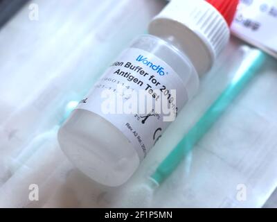 Wondfo Covid-19 o Corona Antigen Test per test rapidi Foto Stock