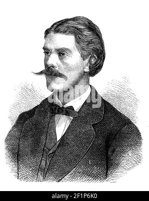 Georg August Schweinfurth, 29 dicembre 1836 - 19 settembre 1925, è stato un esploratore russo-Baltico tedesco dell'Africa / Georg August Schweinfurth, 29. Dicembre 1836 - 19. Settembre 1925, war ein russisch-baltendeutscher Afrikaforscher, Historisch, storico, digitale riproduzione migliorata di un originale del 19 ° secolo / digitale Reproduktion einer Originalvorlage aus dem 19. Jahrhundert, Foto Stock