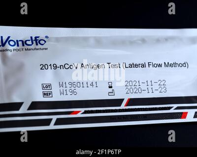 Wondfo Covid-19 o Corona Antigen Test per test rapidi Foto Stock