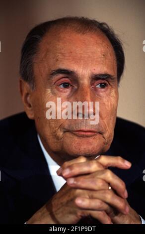 Francois Mitterrand, presidente francese Foto Stock