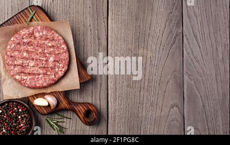 Carne di manzo grezza macinata Foto Stock