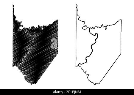 Armstrong County, Commonwealth of Pennsylvania (Stati Uniti, Stati Uniti d'America, Stati Uniti, Stati Uniti, Stati Uniti) mappa vettoriale illustrazione, scrimble sketch Armstro Illustrazione Vettoriale