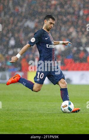 Javier Matias Pastore (psg) durante il campionato francese L1 partita di calcio tra Parigi Saint-Germain e COME Nancy-Lorraine il 4 marzo 2017 allo stadio Parc des Princes di Parigi, Francia - Foto Stephane Allaman / DPPI Foto Stock