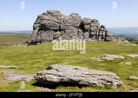 Haytor Rocks, un granito tor su Dartmoor Devon, Regno Unito Foto Stock